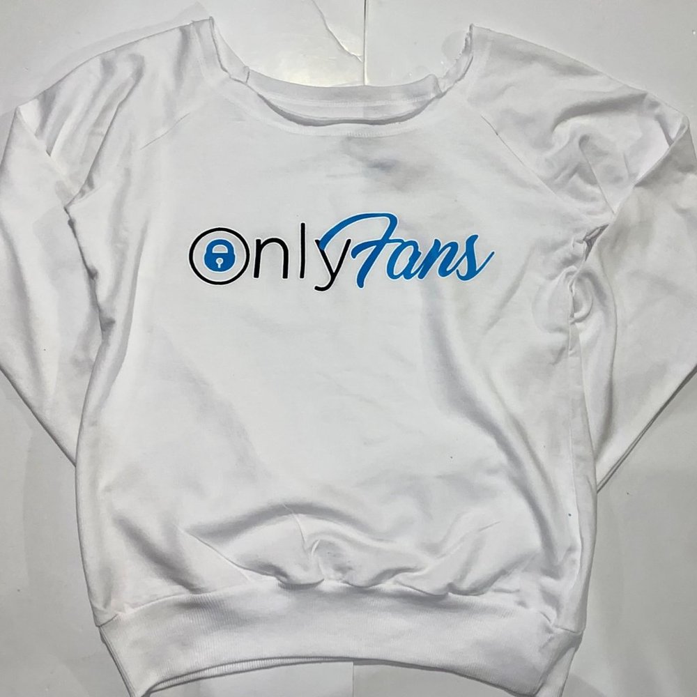 Women's Miami Style "Only Fans" Long Sleeve White Sweater- Size Medium- RARE